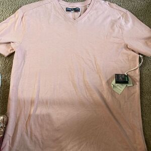 Mens Pink Free Planet V-neck Tshirt NWT
